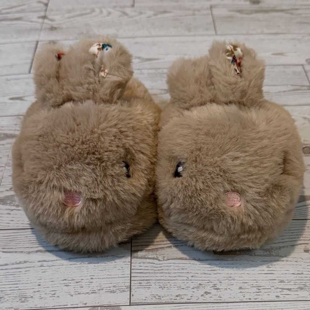 Toddler Girl Cute Bunny Plush Slippers